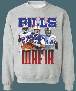 Buffalo Bills BILLS MAFIA Retro NFL Crewneck Sweatshirt Hoodie Shirt - Great Gift for NFL Fans