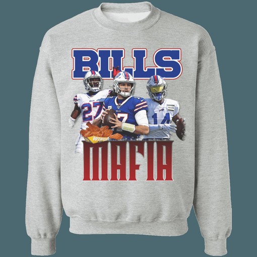 Buffalo Bills BILLS MAFIA Retro NFL Crewneck Sweatshirt Hoodie Shirt - Great Gift for NFL Fans