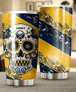 Buffalo Sabres NHL Tumbler Game Nights' Skull Design NHL Tumbler for Fans, Perfect for Personalized Tumblers