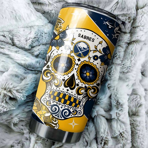 Buffalo Sabres NHL Tumbler Game Nights' Skull Design NHL Tumbler for Fans, Perfect for Personalized Tumblers - Image 2