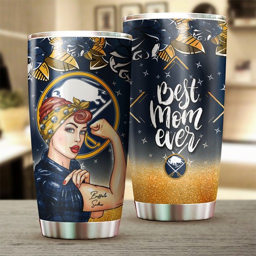 Buffalo Sabres NHL Tumbler NHL Logo Strong Best Mom Ever Tumbler, Perfect for Dedicated Fans and Personalized Tumblers