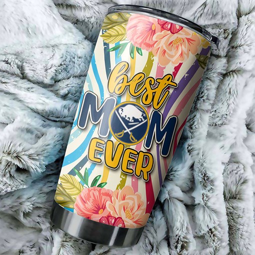 Buffalo Sabres NHL Tumbler Personalized Floral Mom Tumbler, Ideal for Dedicated NHL Collectors