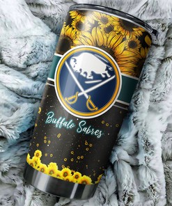Buffalo Sabres NHL Tumbler with Beautiful Sunflower Design - Best Drink Container for Hockey Fans