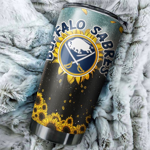 Buffalo Sabres NHL Tumbler with Sunflower Design - Custom Drink Container for Sports Enthusiasts - Image 2
