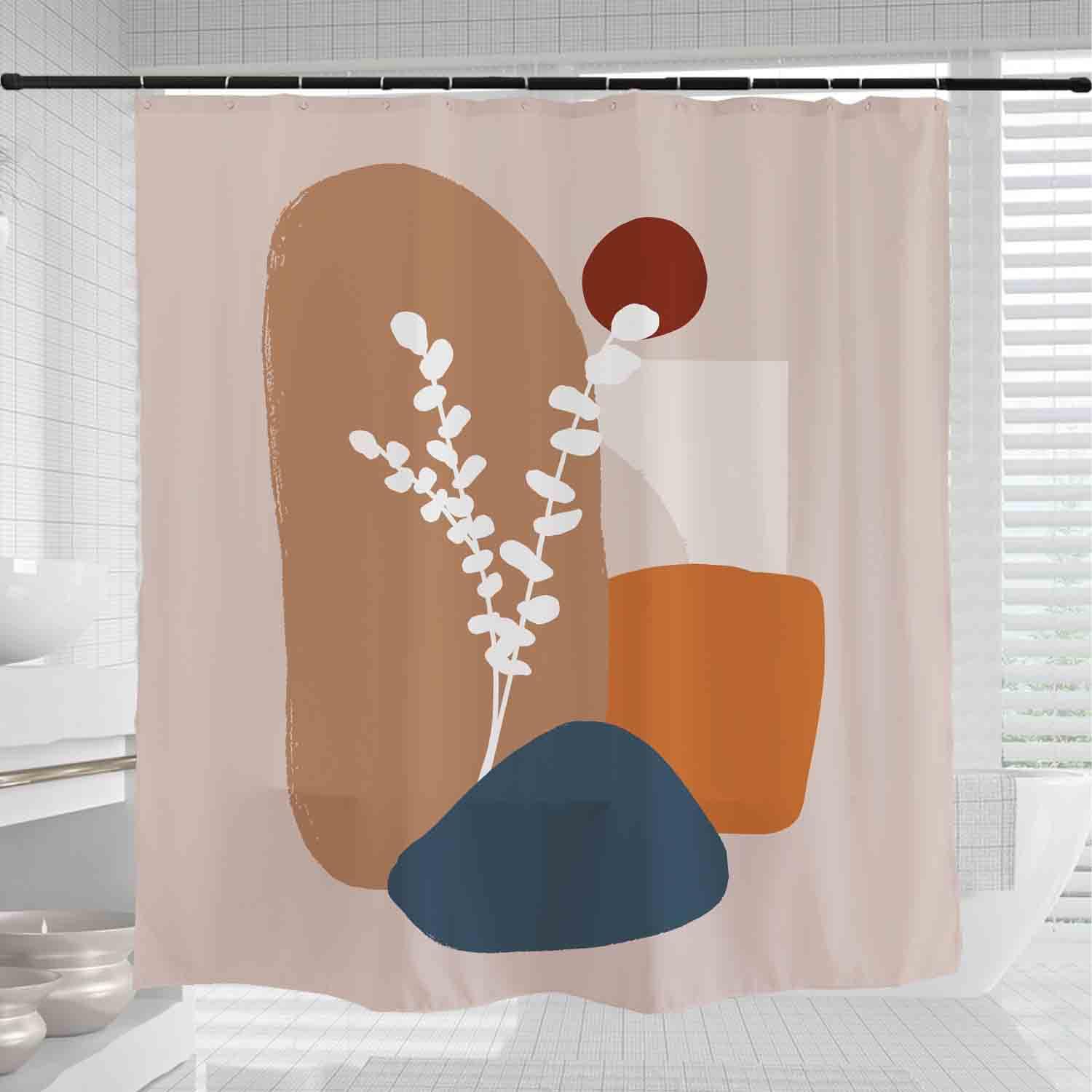 Bunte Pflanzen Vintage Bathroom Shower Curtains, Wasserfest und Waschbar for Unique Home Decor - Image 2