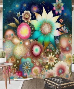 Bursting Floral Shower Curtain Set with Various Styles - Unique and Chic Bathroom Decor