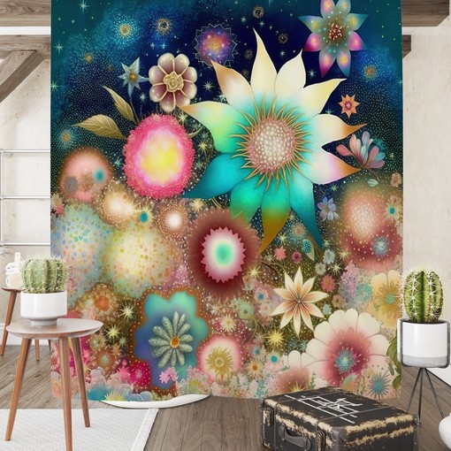 Bursting Floral Shower Curtain Set with Various Styles - Unique and Chic Bathroom Decor
