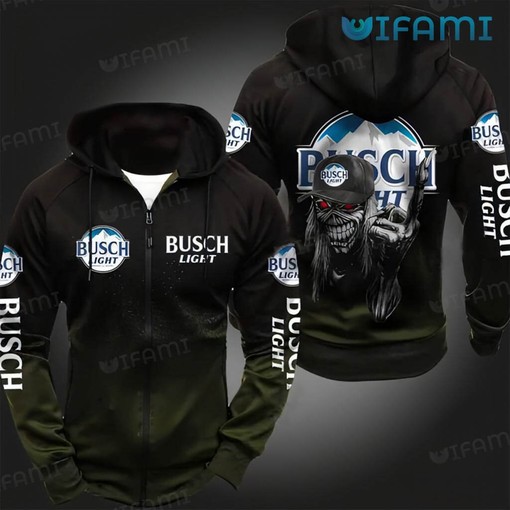 Busch Light All-Over Print Beer Skull 3D Hoodie for Men