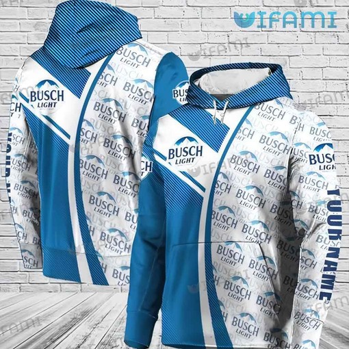 Busch Light Logo Pattern All Over Print Hoodie for Men - Beer Lovers Gift