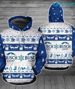 Busch Light Reindeer Christmas All Over Print Hoodie for Women - Beer Lovers Gift