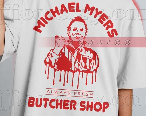 Butcher Shop Always Fresh Shirt - Michael Myers Homage Tshirt with Jason Voorhees Friday the 13th - Image 2