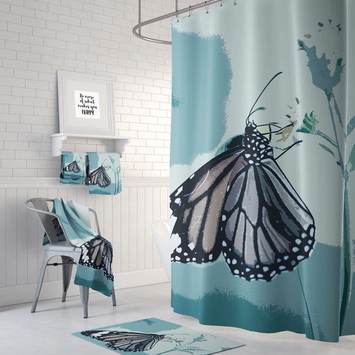 Butterfly Print Shower Curtain, Add a Whimsical Touch to Your Bathroom Decor | butterfly shower curtains