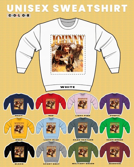 CAPTAIN JOHNNY DEPP Sweatshirt - Movie Character Homage Tshirt, Vintage Movie Shirts - Image 3