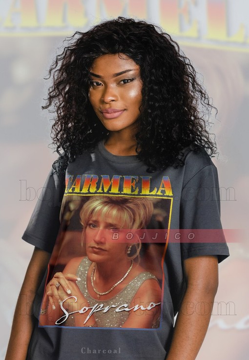 CARMELA SOPRANO Women's T-shirt, Retro Mafia Boss Homage Tee, Gangster Goodfellas Shirt, Minimalist Movie Shirts