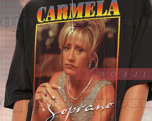 CARMELA SOPRANO Women's T-shirt, Retro Mafia Boss Homage Tee, Gangster Goodfellas Shirt, Minimalist Movie Shirts - Image 2