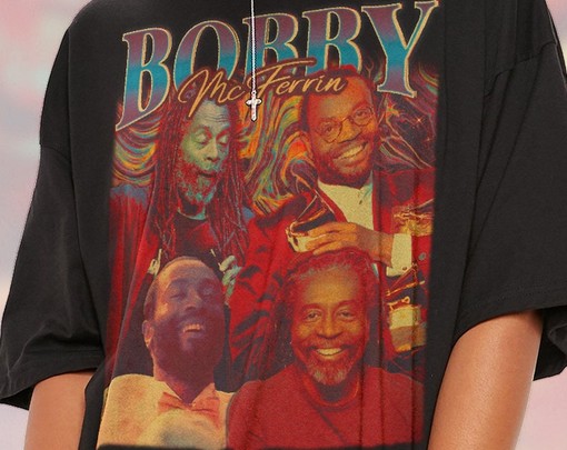 CLASSIC BOBBY McFERRIN Unisex T-shirt - American Folk and Jazz Artist Vocalist Jazz Gift - Image 2