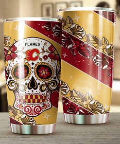 Calgary Flames NHL Tumbler Game Nights Skull Design NHL Tumbler for Fans, Perfect for Personalized Tumblers