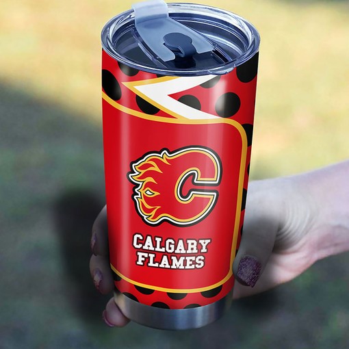Calgary Flames NHL Tumbler NHL Logo Tumbler for Fans of Collectors and Mom Tumbler Ideas - Image 2