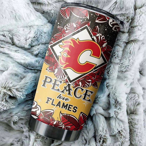 Calgary Flames NHL Tumbler with Hockey Grunge Design - Perfect Gift for Fans