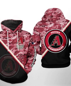 Camo 3D Hoodie with Arizona Diamondbacks Team Logo - Perfect for Fans!