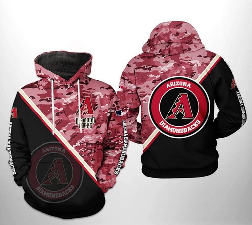 Camo 3D Hoodie with Arizona Diamondbacks Team Logo - Perfect for Fans!