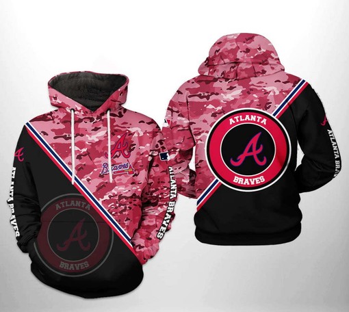 Camo 3D Hoodie with Team Logo - Atlanta Braves MLB Fans' Must-Have