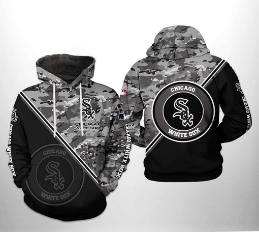 Camo 3D Hoodie with Team Logo - Perfect for Chicago White Sox Fans