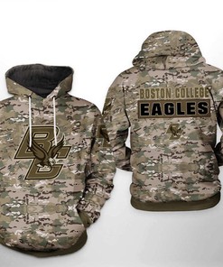Camo Veteran 3D Hoodie for Boston College Eagles NCAA Fans with Custom All Over Print