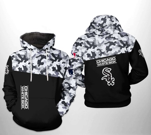 Camo Veteran All Over Print 3D Hoodie - Show Your Support for Chicago White Sox