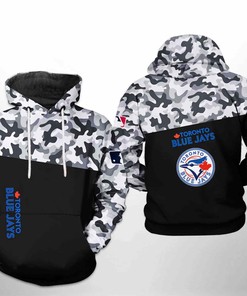 Camo Veteran Style Toronto Blue Jays 3D Hoodie with Zipper - Perfect for Military Families