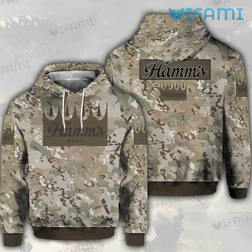 Camouflage Pattern Hamms Beer All Over Print 3D Hoodie - Perfect Hamms Gift