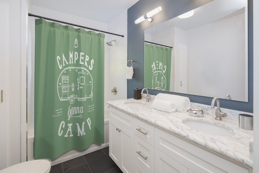 Campers Gonna Camp Print Shower Curtain - Get Ready for the Outdoors - Image 2