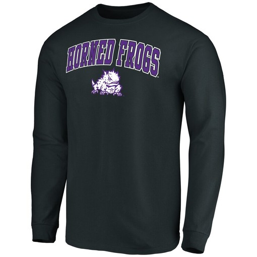 Campus Logo Long Sleeve T-Shirt for TCU Horned Frogs Fans, Official University Football Fan Shirt - Image 2