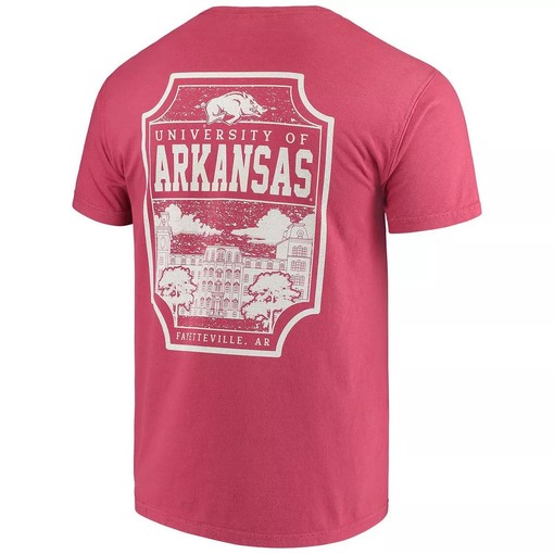 Cardinal Arkansas Razorbacks Comfort Colors Campus Icon T-Shirt - Hogs Shirt Gifts for Razorbacks Lovers