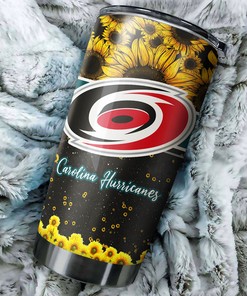 Carolina Hurricanes NHL Tumbler - Beautiful Sunflower Design for Beverage Lovers