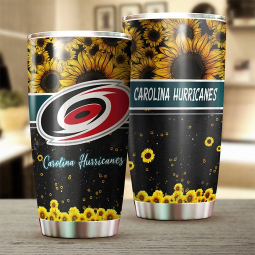Carolina Hurricanes NHL Tumbler - Beautiful Sunflower Design for Beverage Lovers - Image 2