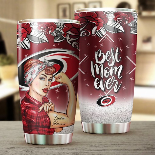 Carolina Hurricanes NHL Tumbler NHL Logo Strong Best Mom Ever Tumbler for Fans, Perfect for Personalized Tumblers