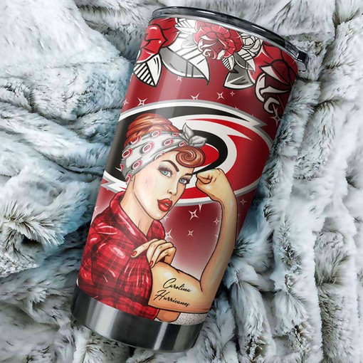 Carolina Hurricanes NHL Tumbler NHL Logo Strong Best Mom Ever Tumbler for Fans, Perfect for Personalized Tumblers - Image 2
