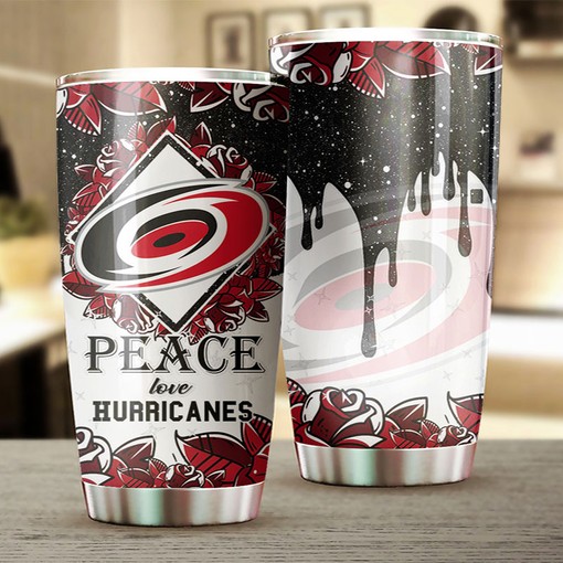 Carolina Hurricanes NHL Tumbler - Peace Love Tumbler with Sporting Design for Hockey Fans - G Fanatics - Image 2