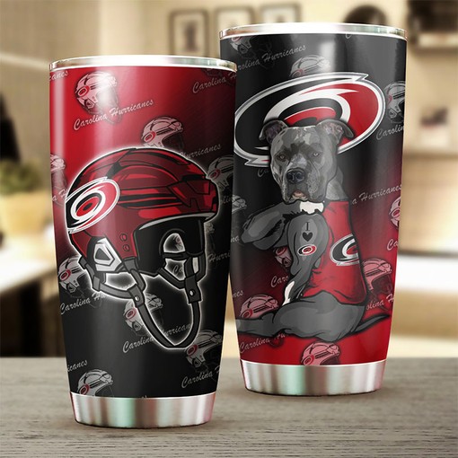 Carolina Hurricanes NHL Tumbler with Funny Dog Design - Perfect for Fans
