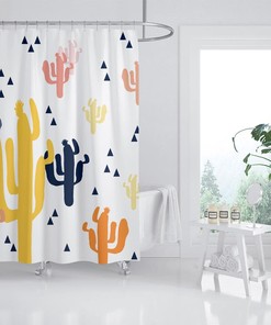 Cartoon Sea Plants Coral Shower Curtain | Extra Thick Waterproof Curtain + Hooks | Customizable