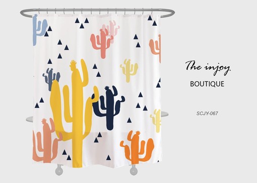 Cartoon Sea Plants Coral Shower Curtain | Extra Thick Waterproof Curtain + Hooks | Customizable - Image 2