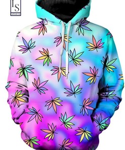 Cascading Marijuana 3D Printed Zip Up Hoodie - For Cannabis Enthusiasts