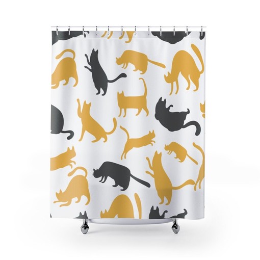 Cat Lover Print Shower Curtain - Let Your Love for Felines Shine