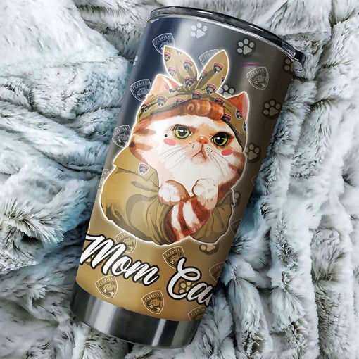 Cat Mom Design Tumbler for Florida Panthers NHL Fans