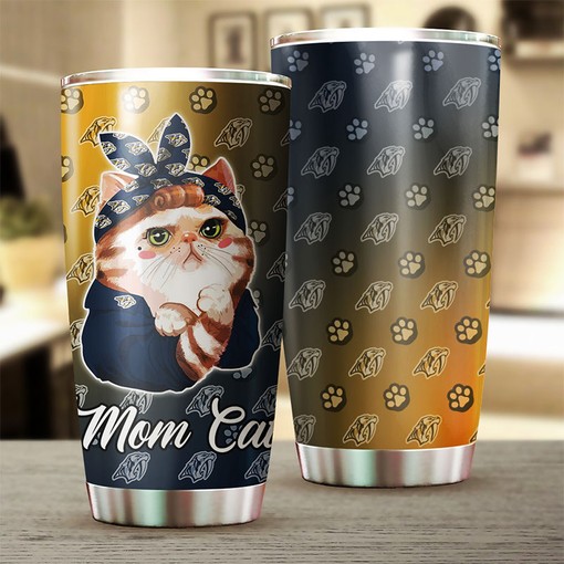 Cat Mom Design Tumbler for NHL Fans Nashville Predators NHL - Image 2
