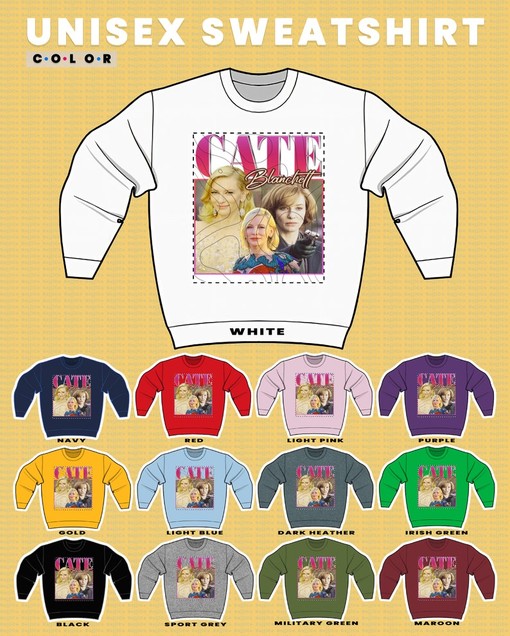 Cate Blanchett Classic Sweatshirt, Oscar Winner Homage Tee, Minimalist Movie Shirts for Women - Image 3