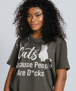 Cats, Because People Are D*cks Unisex Tee, Funny Cat Shirt, Less People More Cat T-Shirt