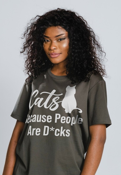 Cats, Because People Are D*cks Unisex Tee, Funny Cat Shirt, Less People More Cat T-Shirt