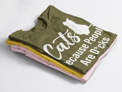 Cats, Because People Are D*cks Unisex Tee, Funny Cat Shirt, Less People More Cat T-Shirt - Image 4
